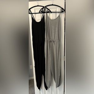 Two pant style Boohoo jumpsuits. Fits M/L. Colors are Gray and Black